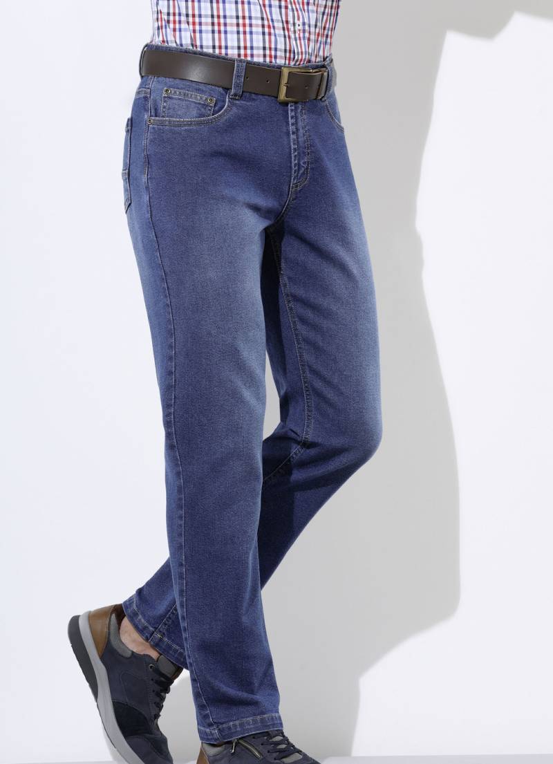 Jeans in 5-Pocket Form in 3 Farben, Jeansblau, Größe 24 von BADER