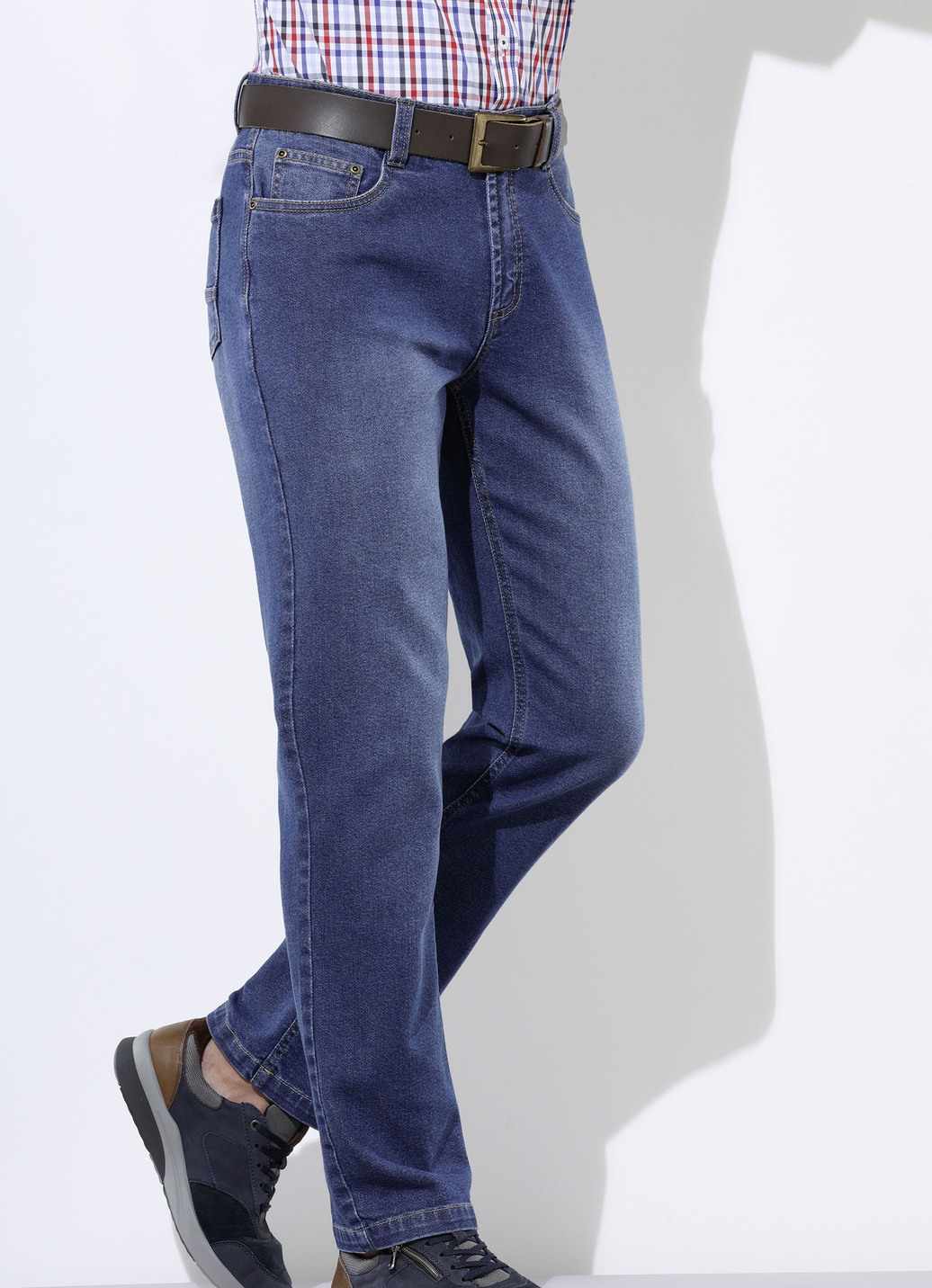 Jeans in 5-Pocket Form in 3 Farben, Jeansblau, Größe 26 von BADER