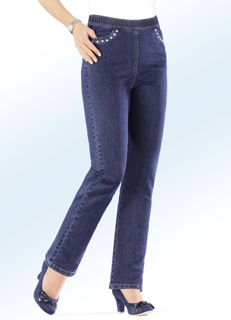 Jeans in komfortabler Schlupfform, Dunkelblau, Größe 52 von BADER