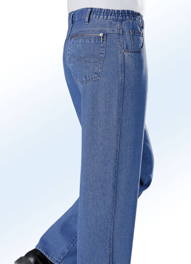 Jeans mit Dehnbundeinsätzen in 3 Farben, Helljeans, Größe 48 von BADER