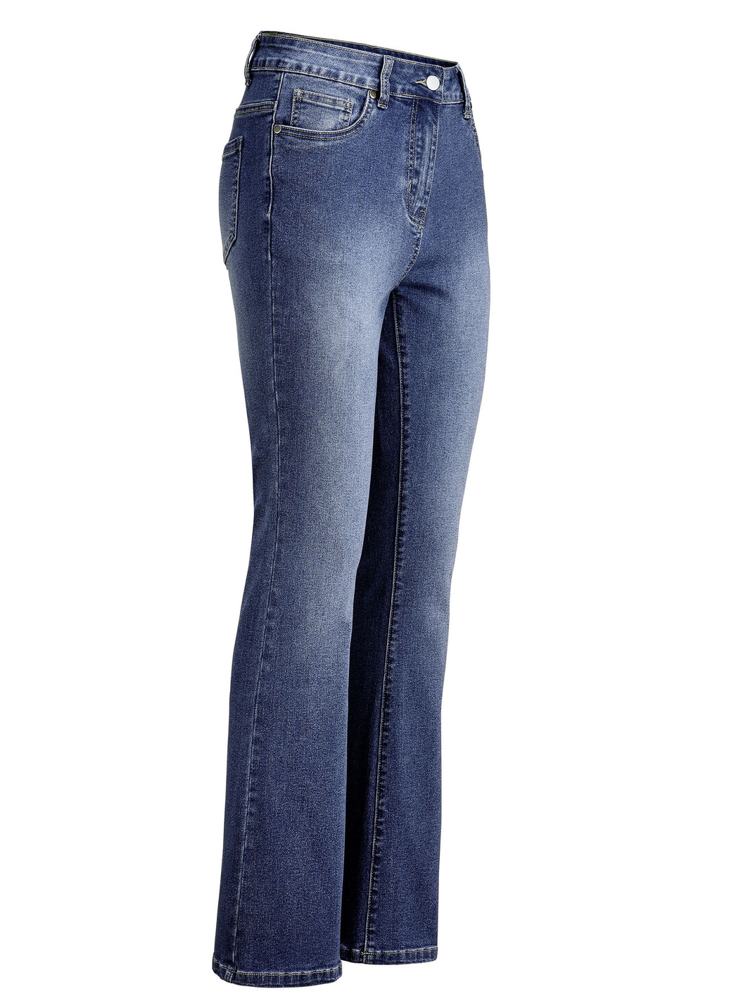 Jeans mit leicht ausgestellter Beinweite, Dunkelblau, Größe 19 von BADER