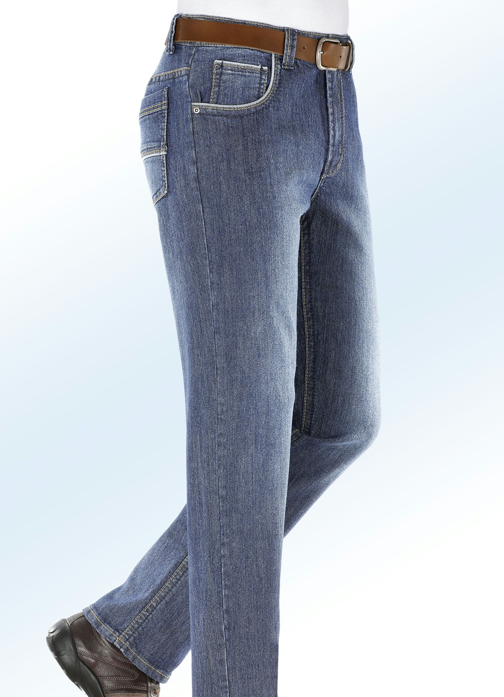 Jeans mit modischen Details in 3 Farben, Helljeans, Größe 29 von BADER
