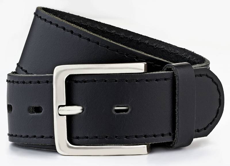 Klassicher Herren-Gürtel, aus Leder, 4 cm breit, Schwarz, Größe 110 Klassicher Herren-Gürtel, aus Leder, 4 cm breit, Schwarz, Größe 110 von BADER