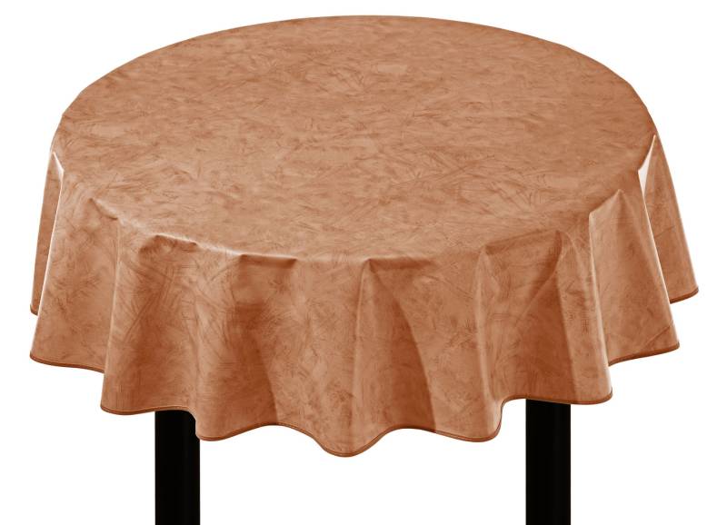 Klassisch marmorierte Wachstuch-Tischdecke, Größe 155 (Tischdecke, Ø 155 cm), Terra von BADER