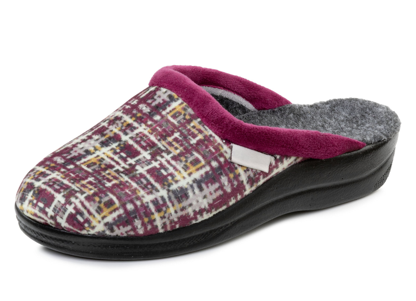 Klassische Damen-Hausschuhe, Weite G, mit angenehmer Polsterung, Bordeaux, Größe 40 von BADER