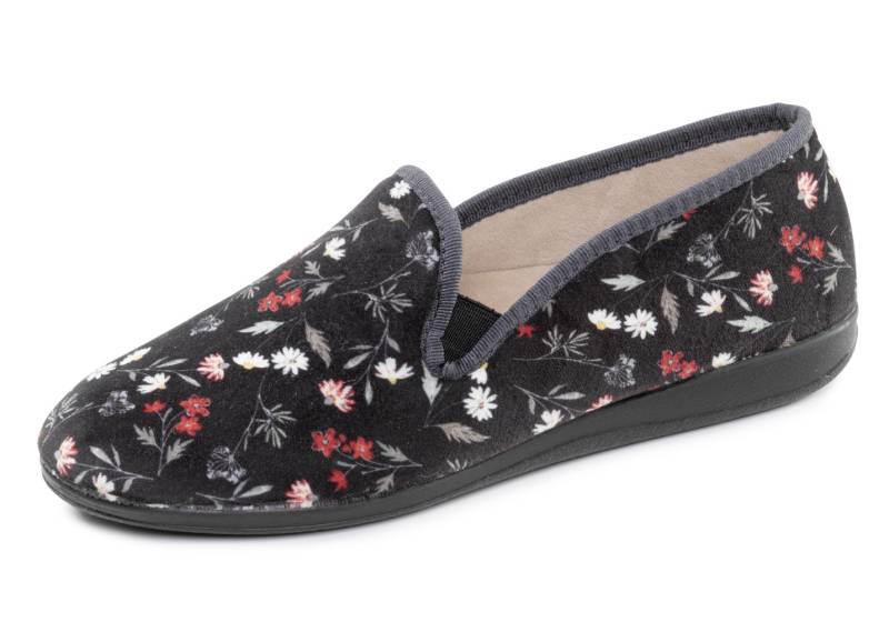 Klassische Damen-Hausschuhe, mit Gummizug, Schwarz, Größe 38 von BADER