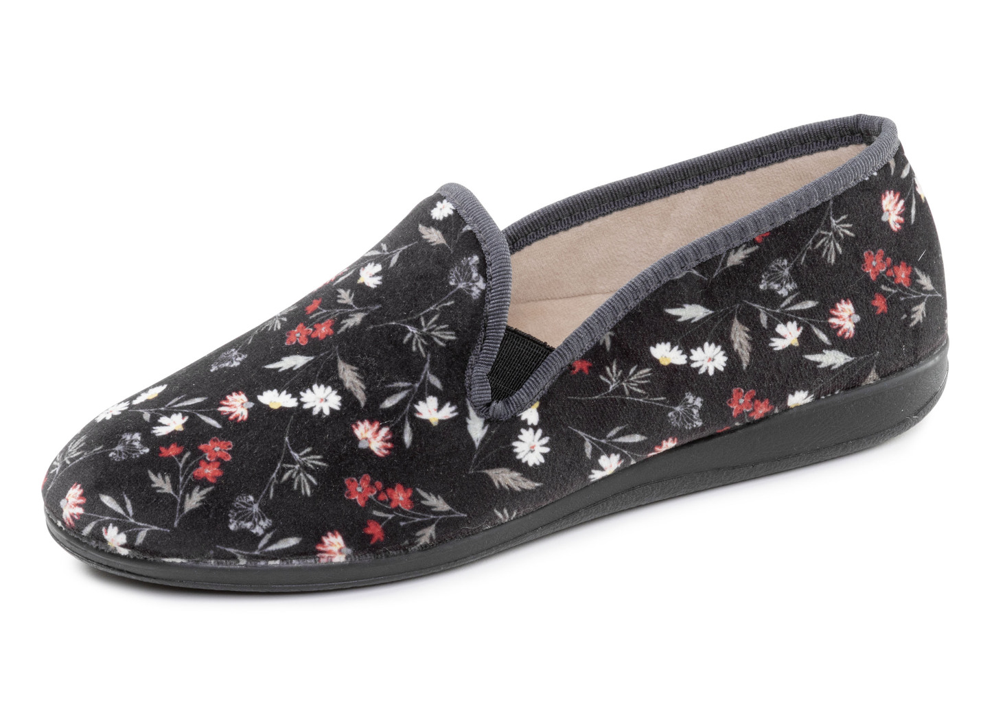 Klassische Damen-Hausschuhe, mit Gummizug, Schwarz, Größe 39 von BADER