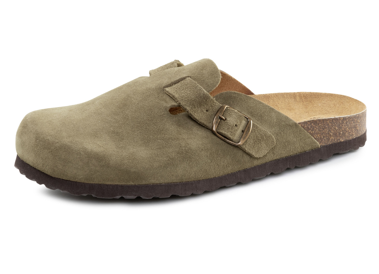 Klassische Herren-Clogs, mit verstellbarer Spange, Oliv, Größe 43 von BADER