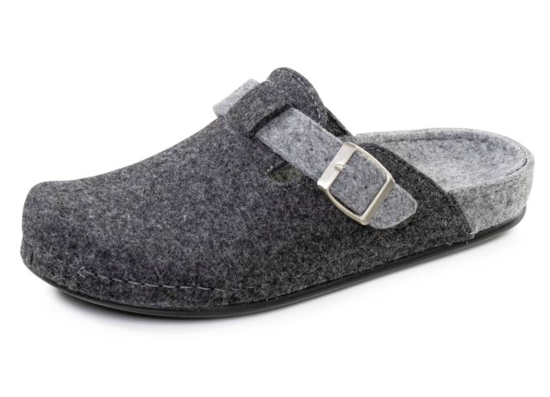 Klassische Herren-Hausschuhe, aus Wollfilz, Grau, Größe 45 von BADER
