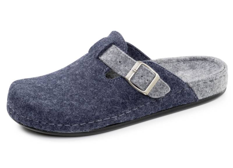 Klassische Herren-Hausschuhe, aus Wollfilz, Marine, Größe 46 von BADER