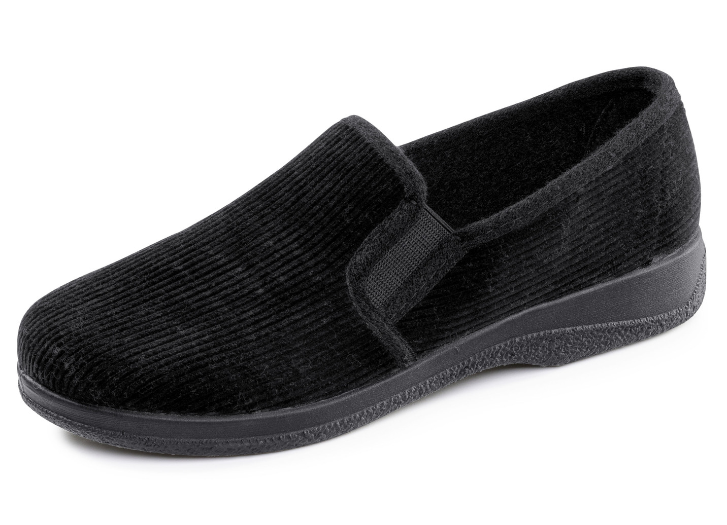 Klassische Herren-Hausschuhe, mit Gummizug, Schwarz, Größe 44 von BADER