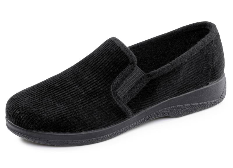 Klassische Herren-Hausschuhe, mit Gummizug, Schwarz, Größe 45 von BADER