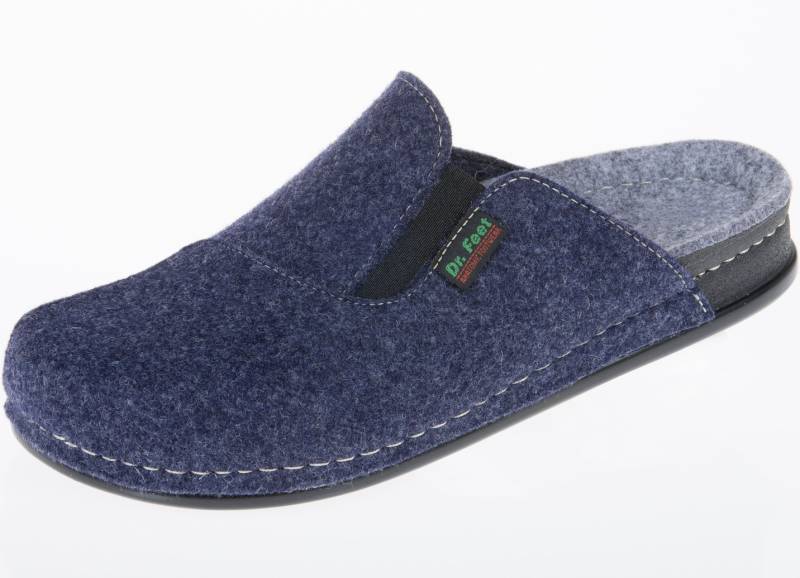 Klassische Herren-Hausschuhe, mit anatomisch geformtem Fußbett, Jeansblau, Größe 41 von BADER