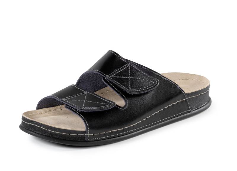 Klassische Herren-Pantoletten, mit Klettverschluss, Schwarz, Größe 44 von BADER