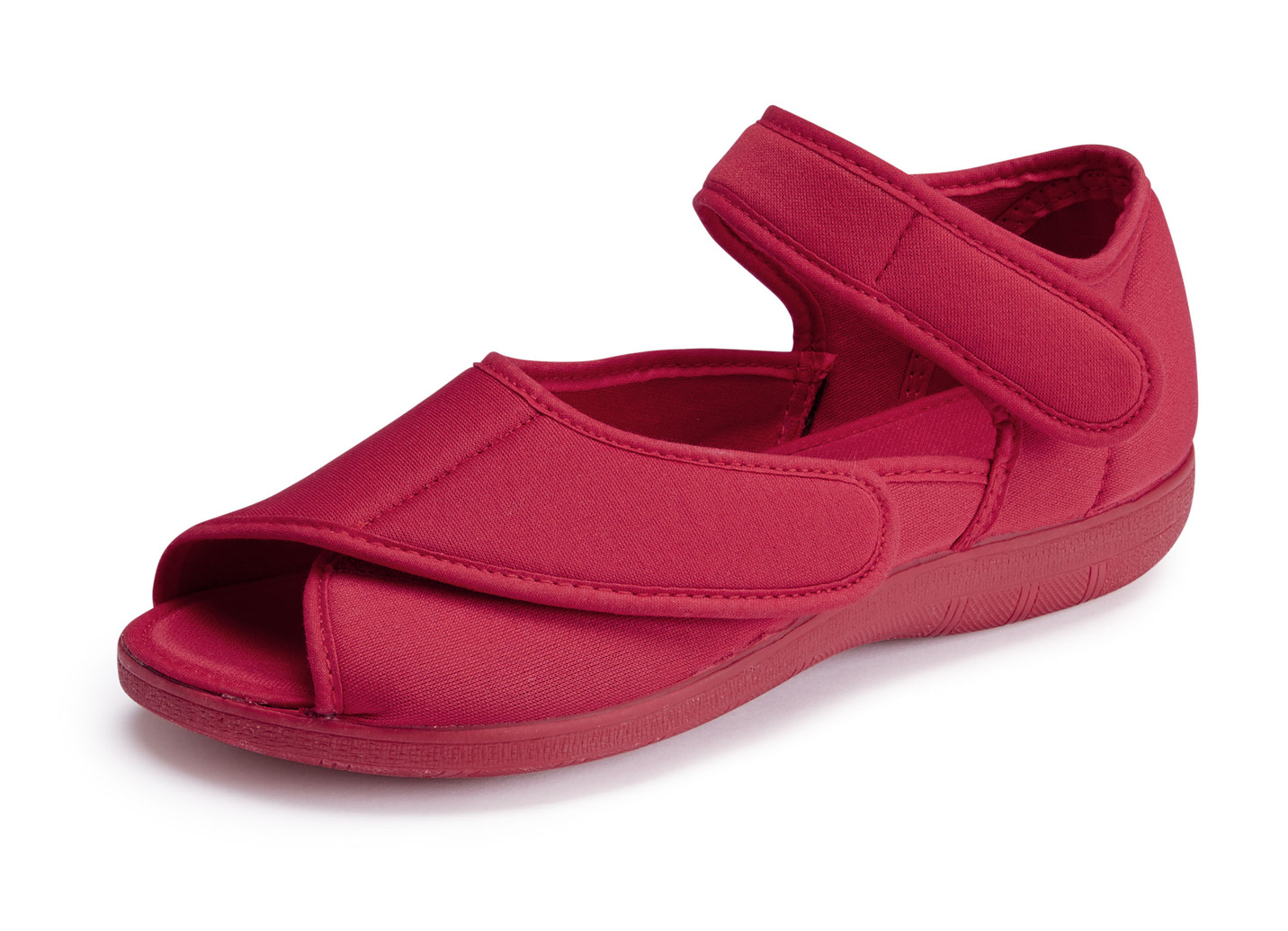 Klett-Sandale aus elastischem Textilmaterial, Rot, Größe 37 von BADER