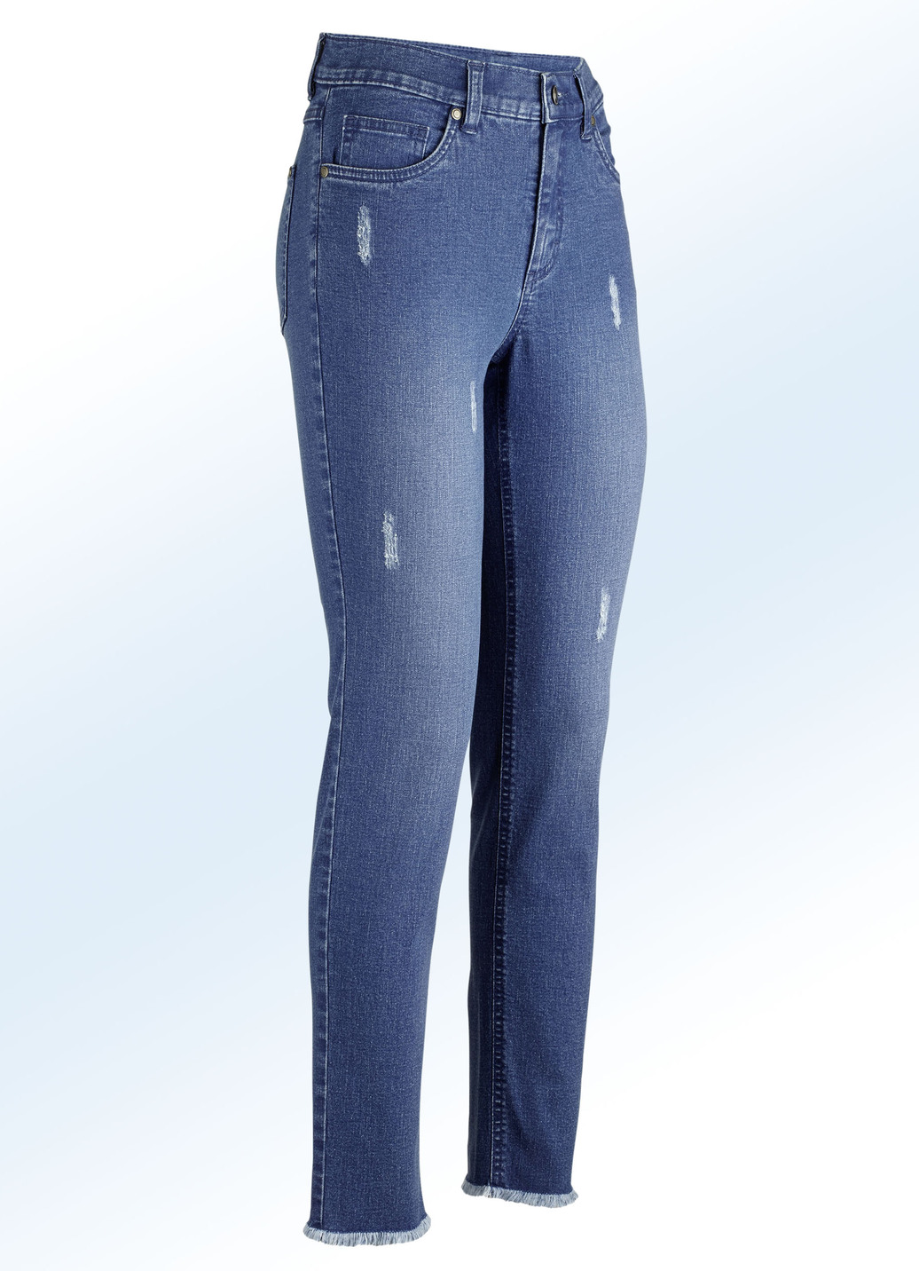Knöchellange Jeans in 5-Pocket-Form, Jeansblau, Größe 19 von BADER