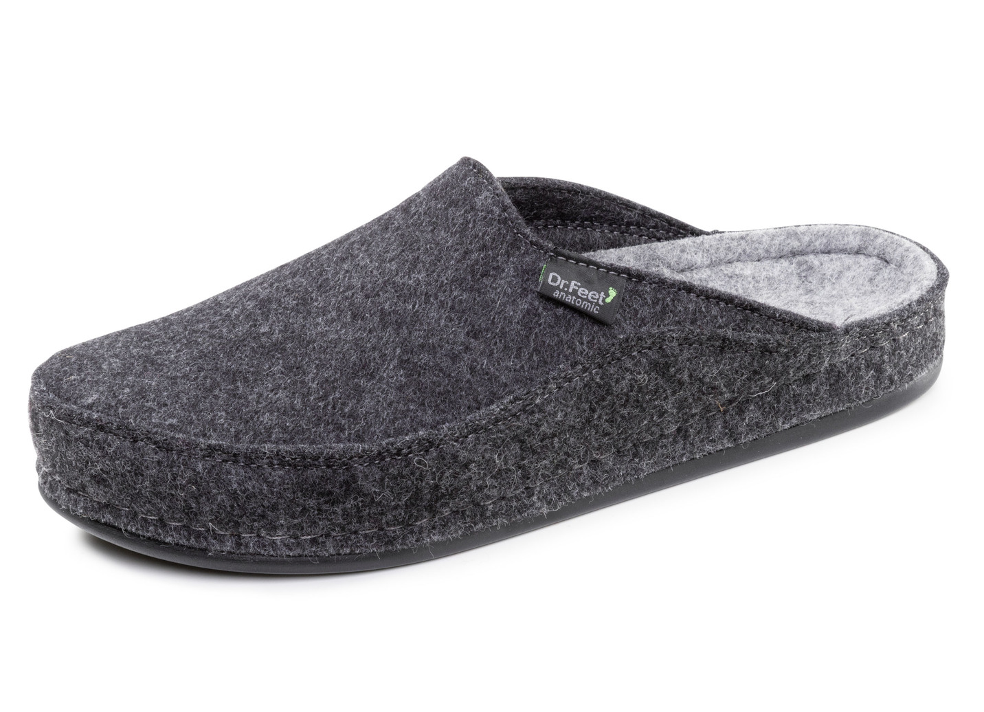 Komfortable, Herren-Hausschuhe, aus Wollfilz, Anthrazit, Größe 45 von BADER