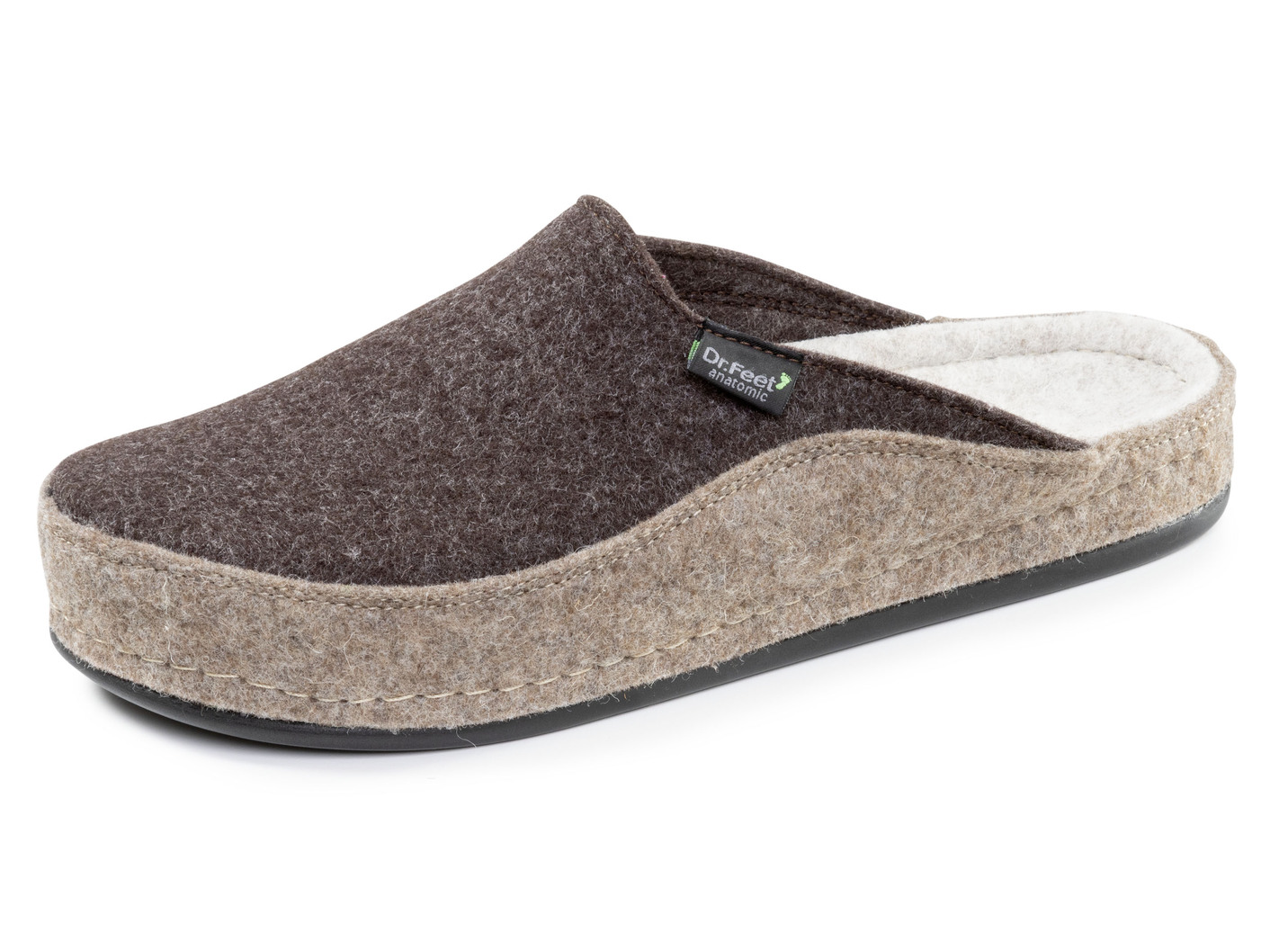 Komfortable, Herren-Hausschuhe, aus Wollfilz, Braun, Größe 42 von BADER
