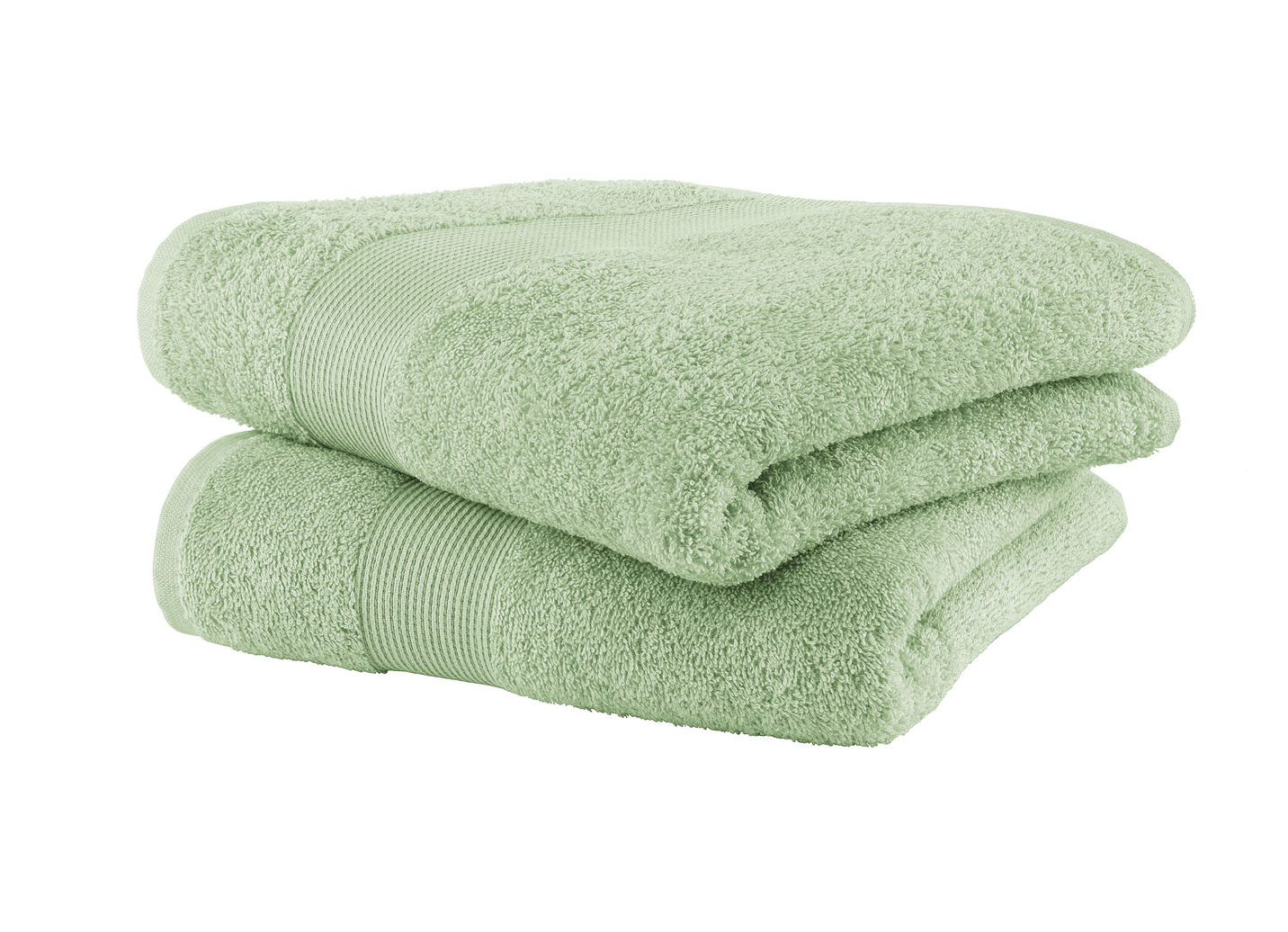 Kuschelige Frottier-Serie mit Bordüre, Größe 200 (2 Handtücher, 50/100 cm), Lind von BADER