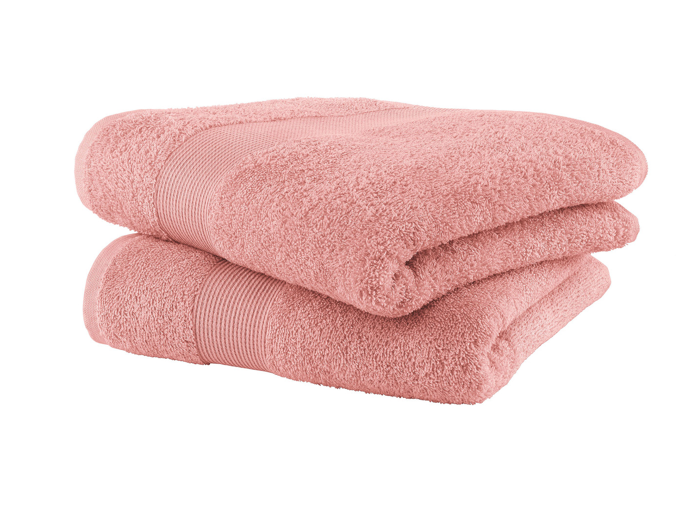 Kuschelige Frottier-Serie mit Bordüre, Größe 200 (2 Handtücher, 50/100 cm), Malve von BADER