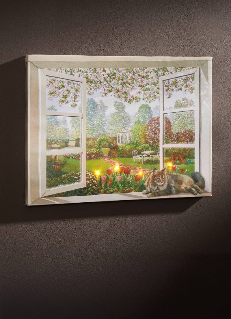 LED-Bild auf Holzrahmen, Bunt von BADER