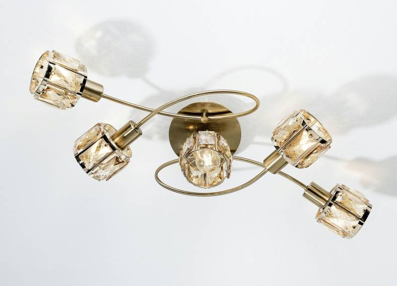 LED-Deckenleuchte aus Metall, 5-flammig, Gold LED-Deckenleuchte aus Metall, 5-flammig, Gold von BADER
