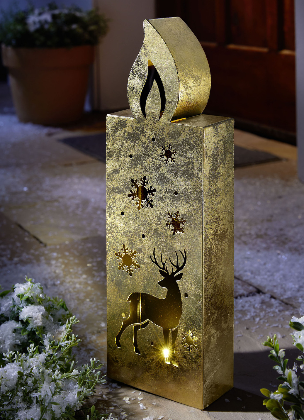 LED-Kerze aus Metall, Gold von BADER