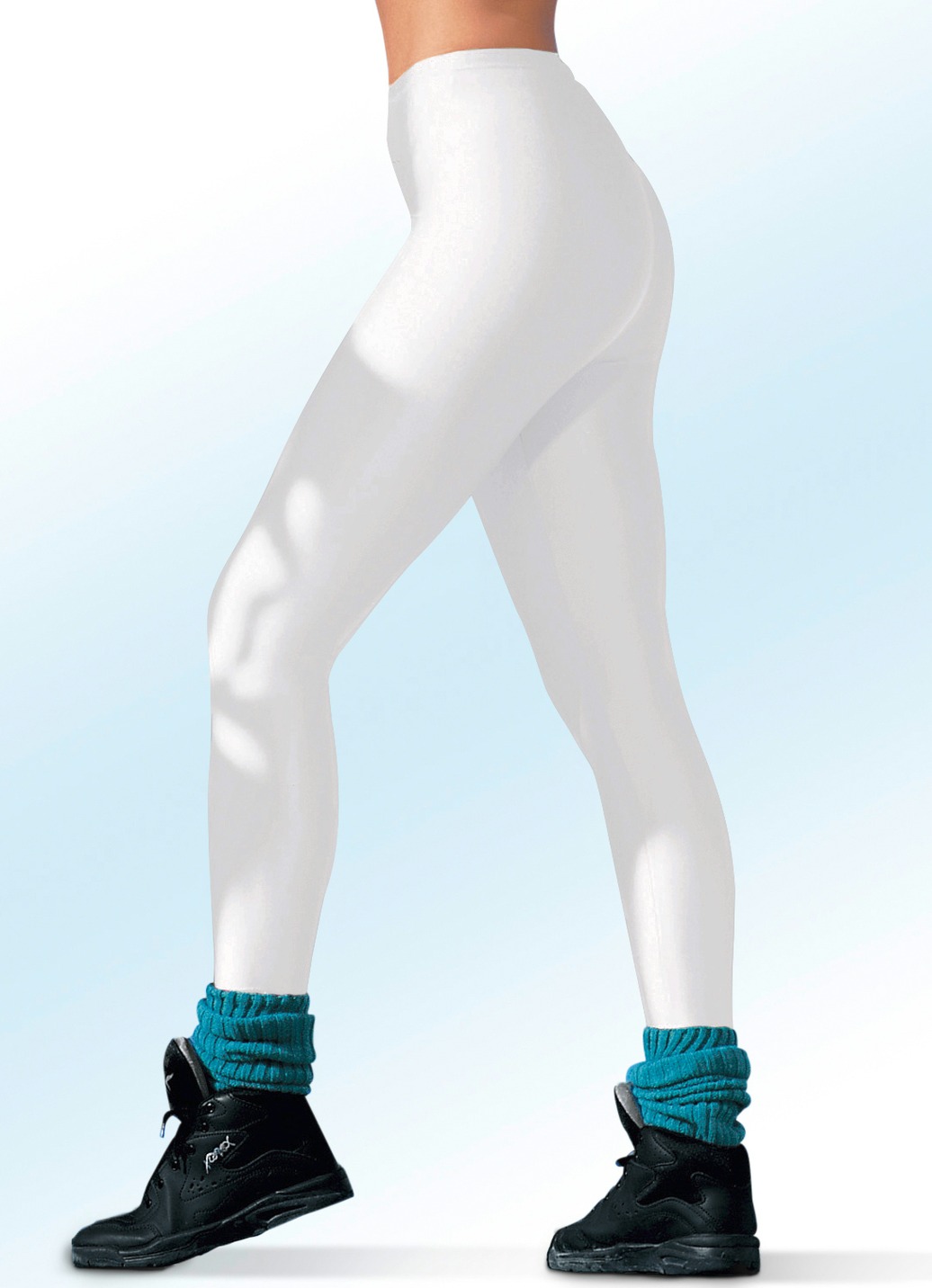 Leggings mit Glanz-Effekt in 4 Farben, Weiss, Größe 40 von BADER