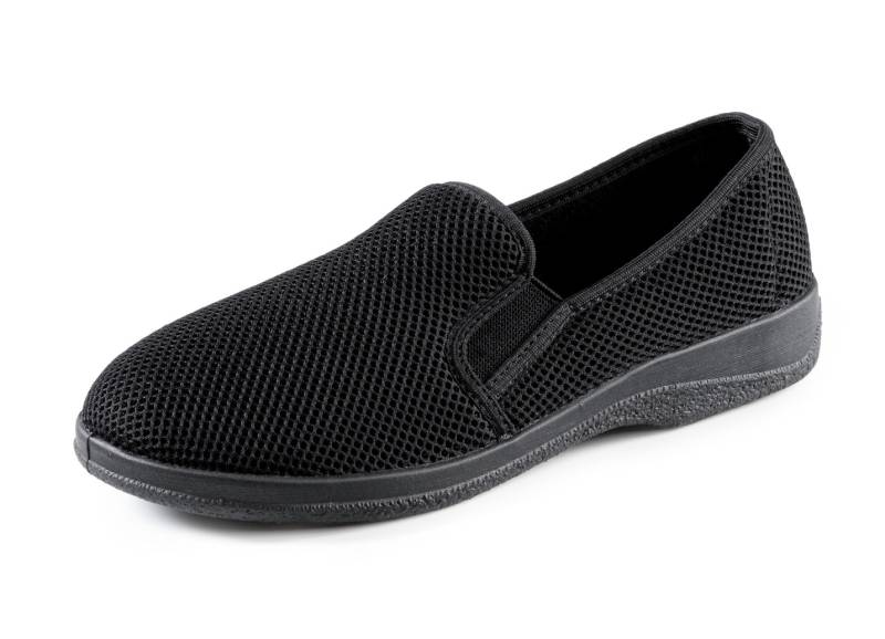 Leichte Herren-Hausschuhe, mit Gummizug, Schwarz, Größe 46 von BADER