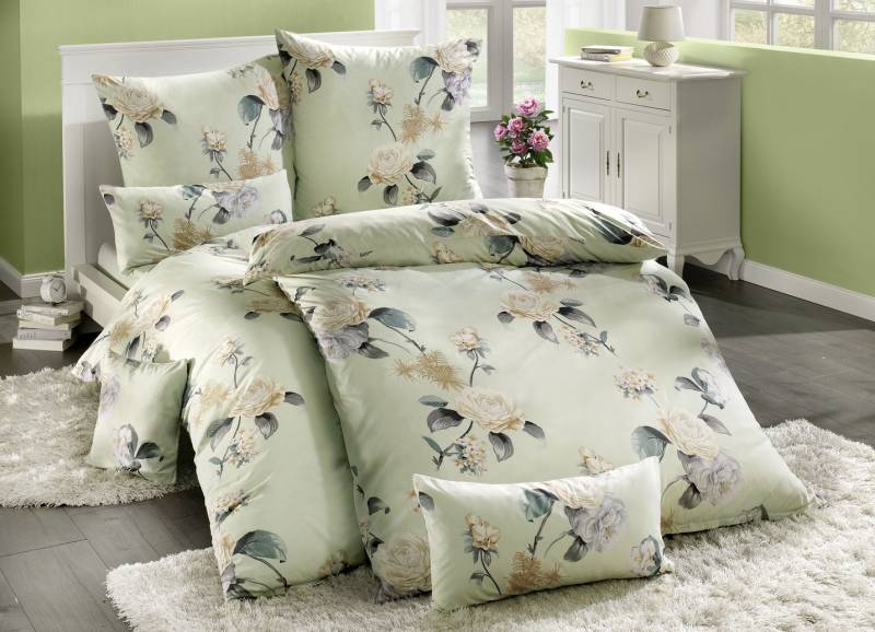 Microfaser Bettwäsche-Garnitur mit Reißverschluss, Größe 912 (10-teiliges Sparset), Lind von BADER