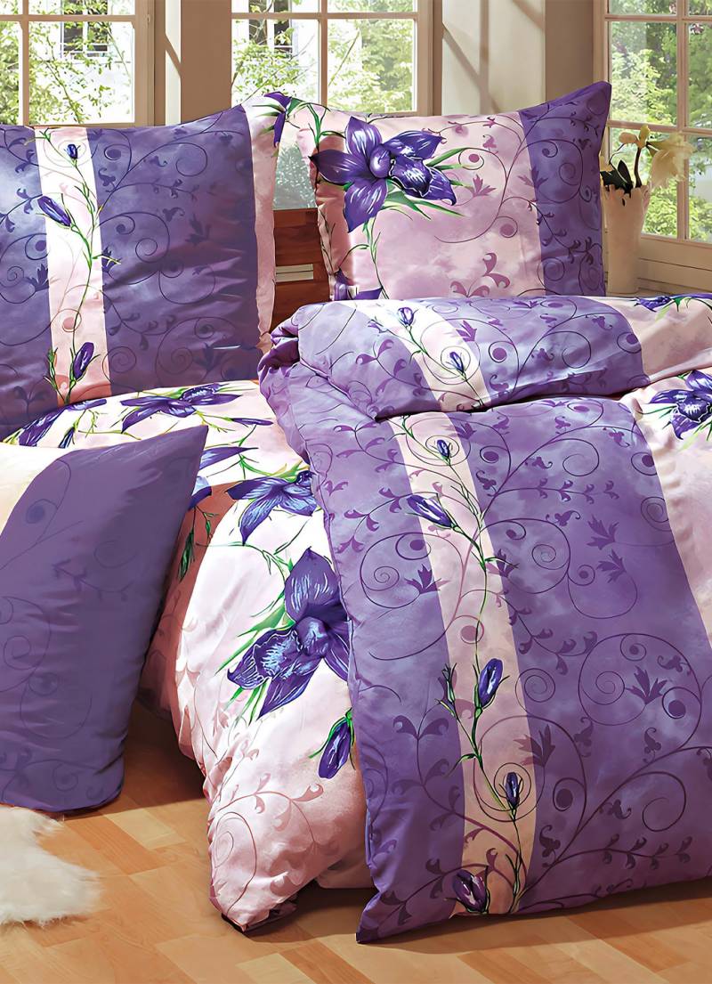 Microfaser-Bettwäsche-Set, 6-teilig, mit Reißverschluss, Größe 612 (6-teiliges Set), Flieder von BADER