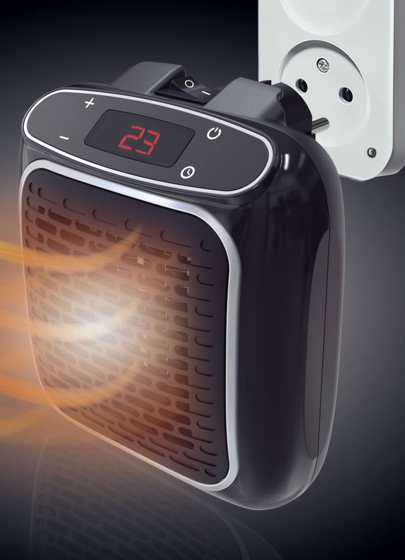 Mini-Heizung mit Thermo-Keramik-Heiztechnologie, Schwarz von BADER