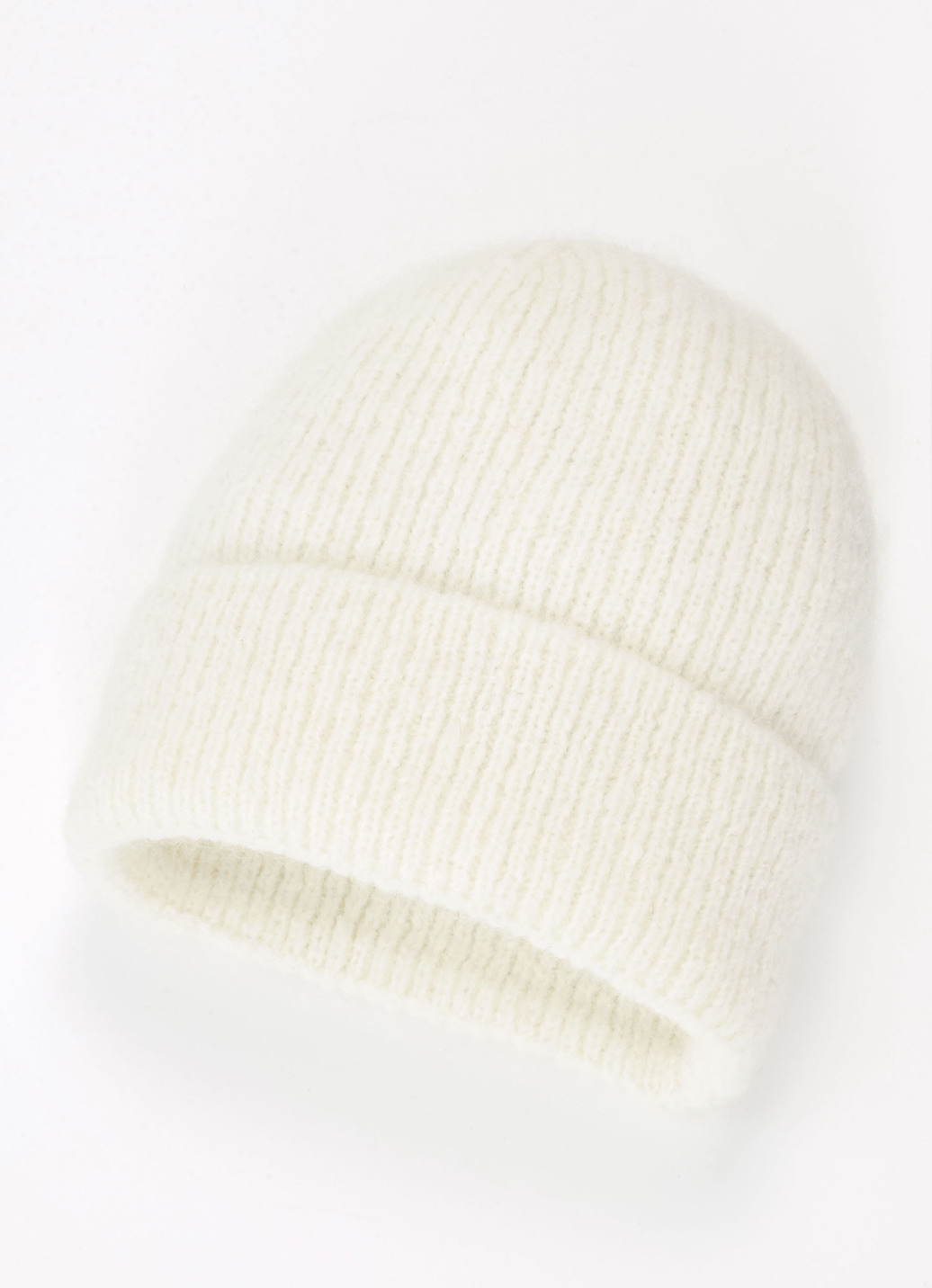 Modische Damen-Mütze, mit Umschlag, Weiss von BADER