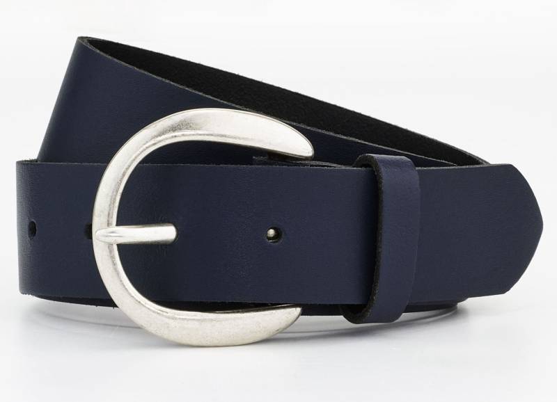 Modischer Damen-Gürtel aus Leder, 3,5 cm breit, Marine, Größe 110 von BADER