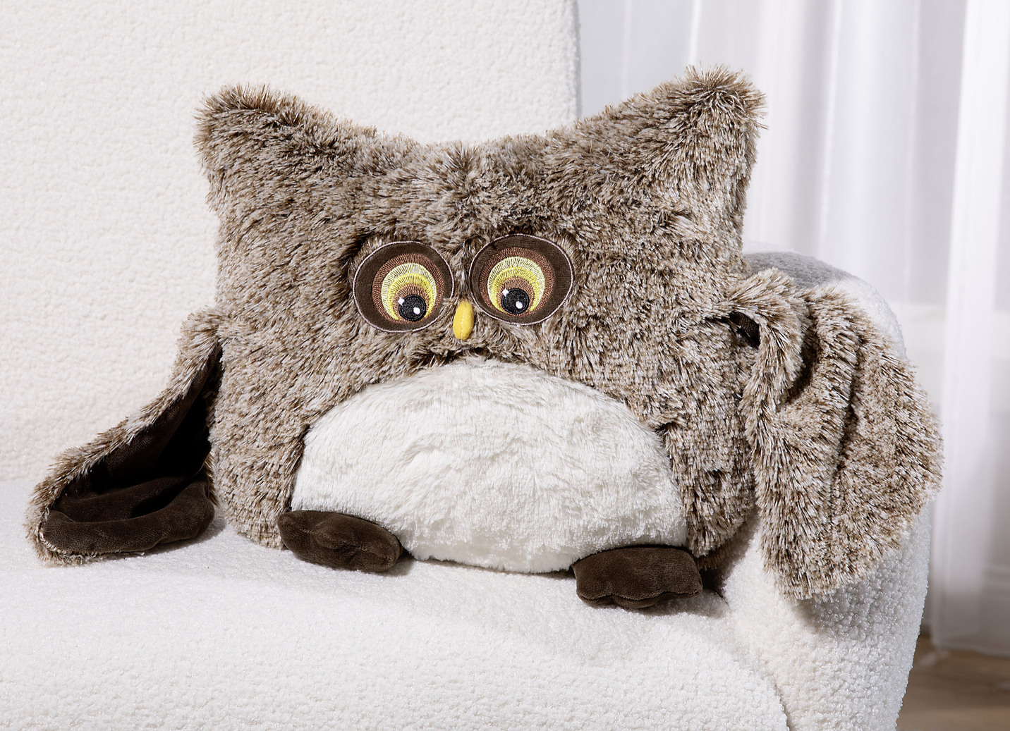 Niedliches Eulen-Deko-Kissen, Beige Niedliches Eulen-Deko-Kissen, Beige von BADER