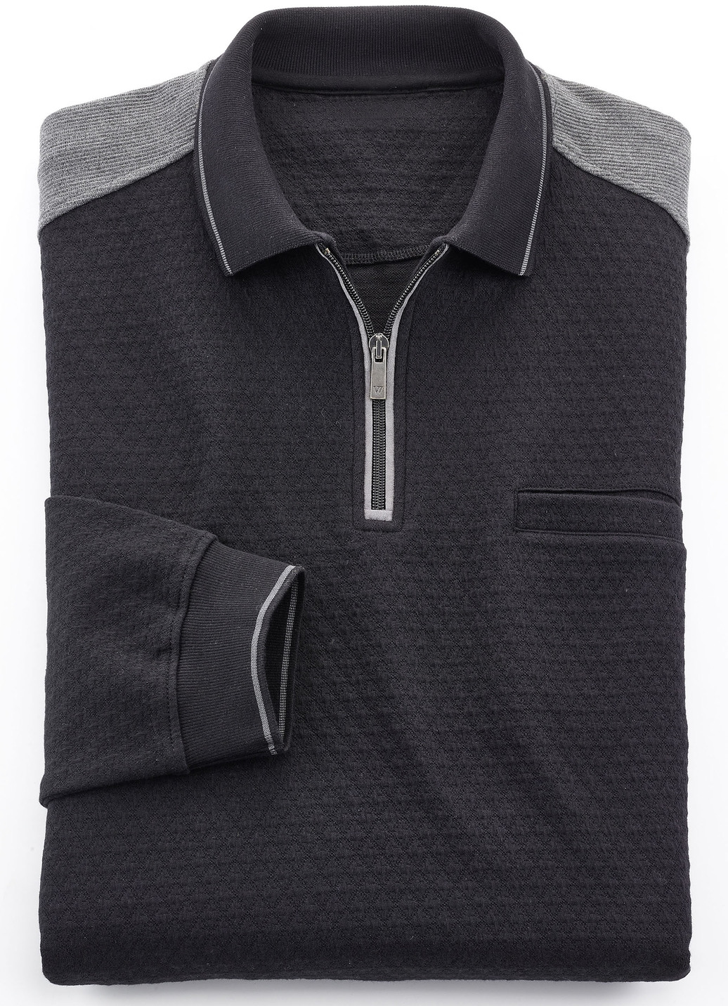 Poloshirt, Schwarz-Grau, Größe 46 von BADER