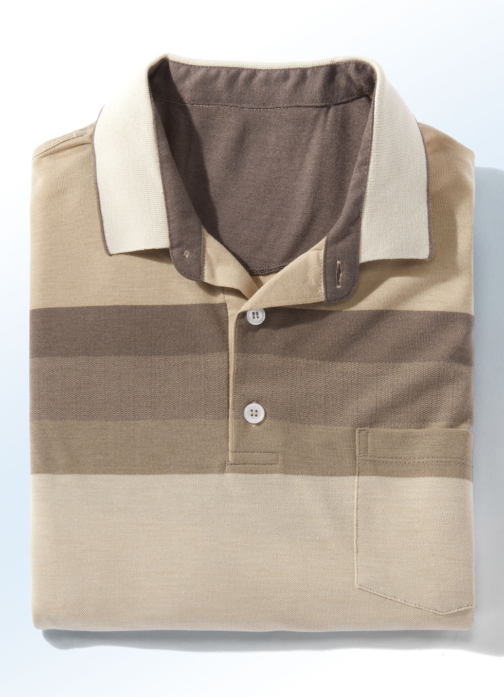 Poloshirt in 3 Farben, Beige-Camel, Größe 46 von BADER