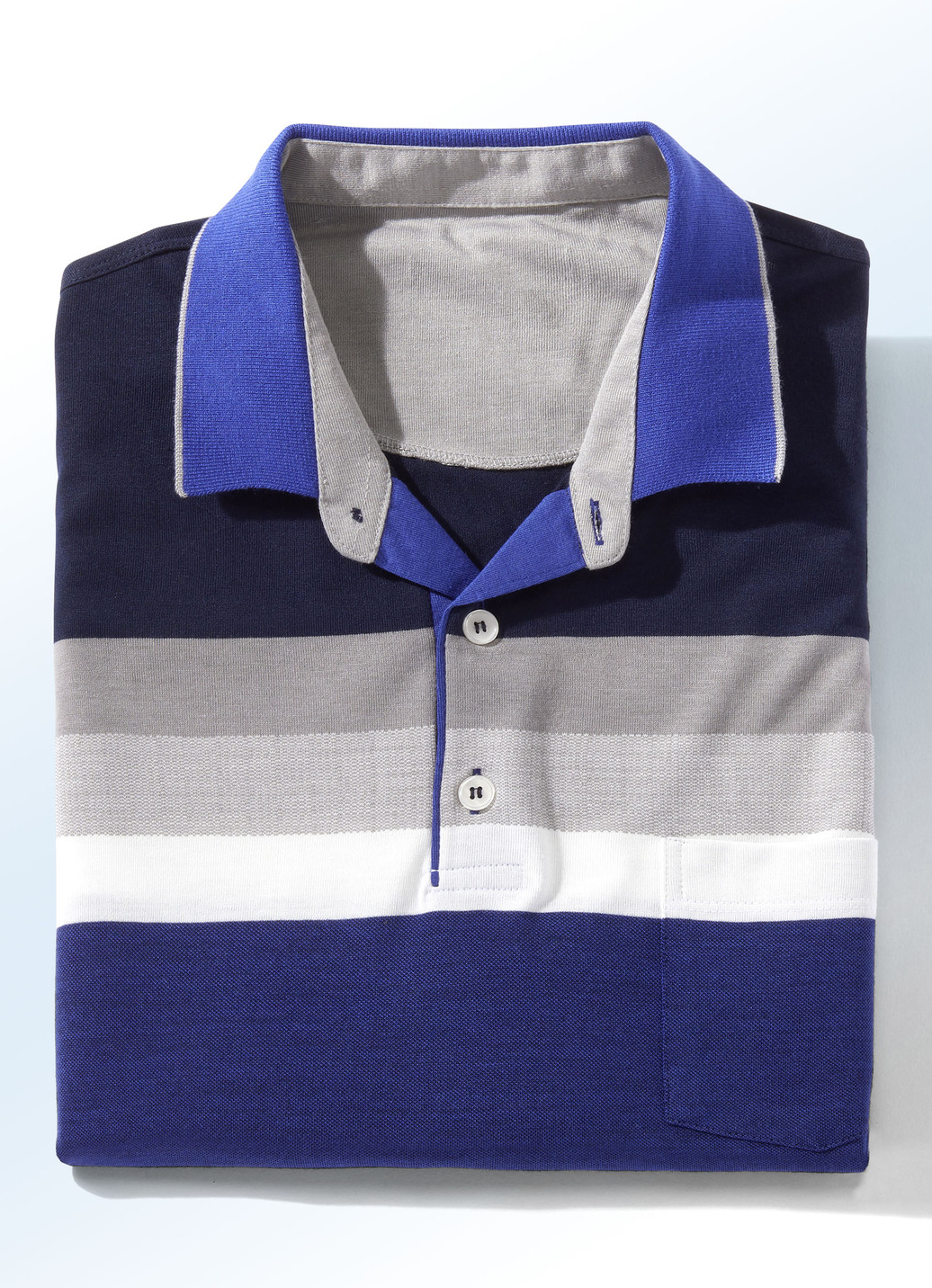 Poloshirt in 3 Farben, Royalblau-Marine, Größe 54 von BADER