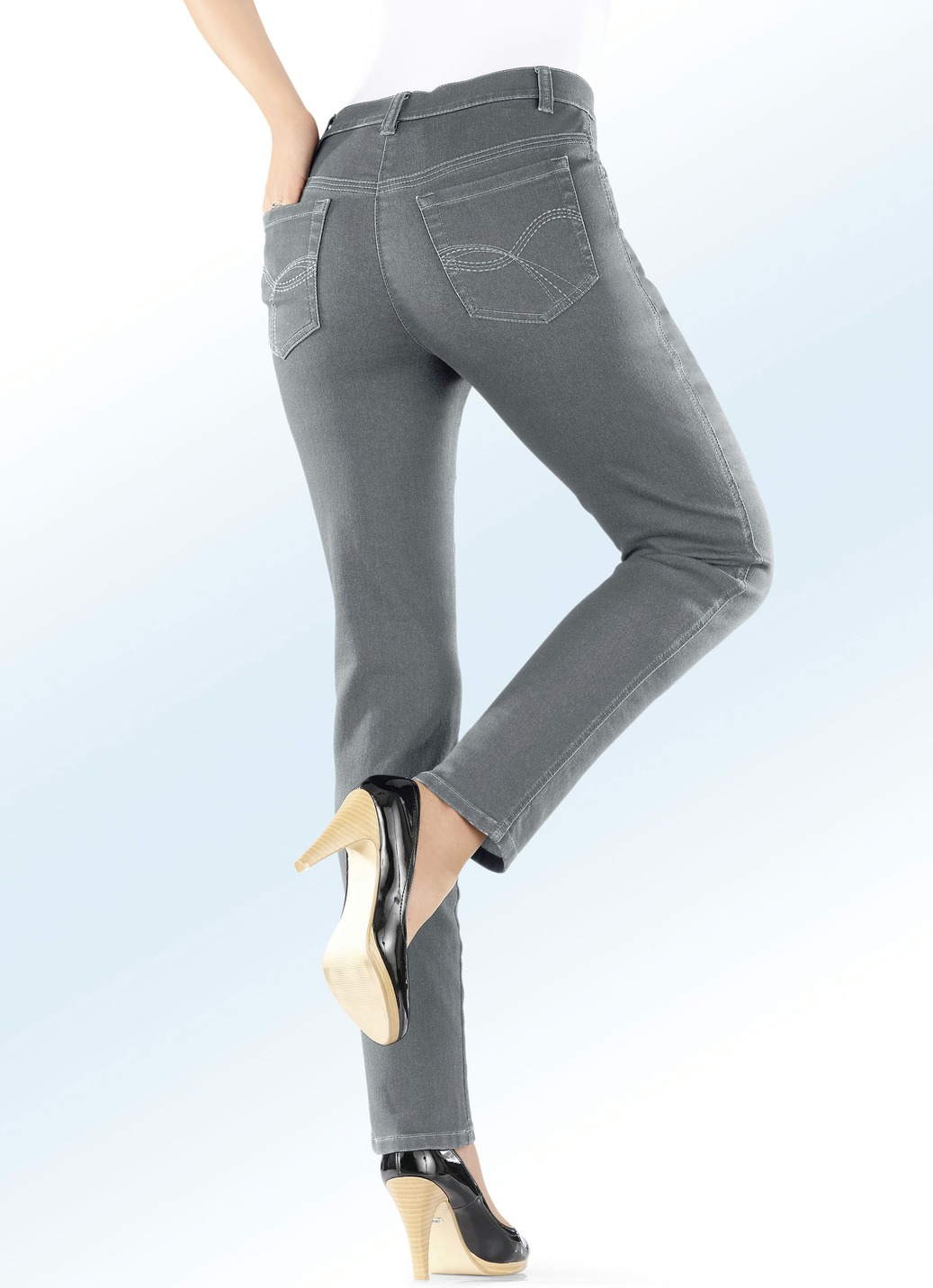 Power-Stretch-Jeans, Grau, Größe 48 von COSMA