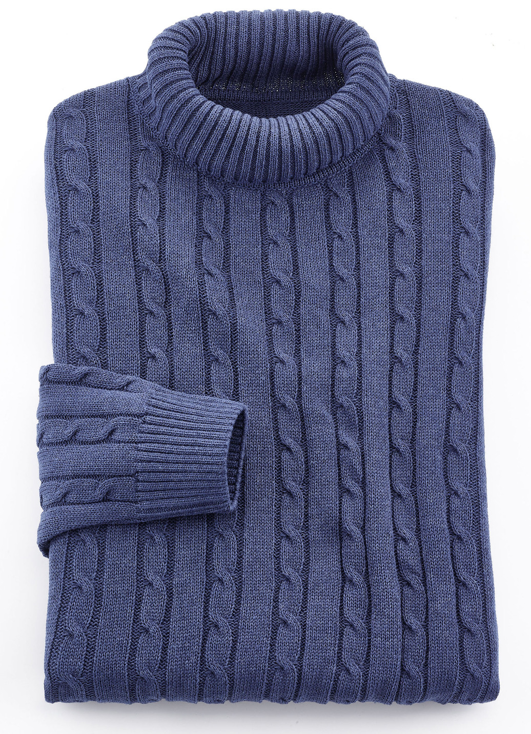 Rollkragenpullover in 5 Farben, Jeansblau, Größe 46 von BADER