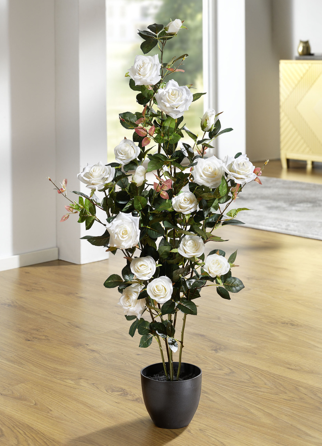 Rosenstrauch im Topf, Weiss von BADER
