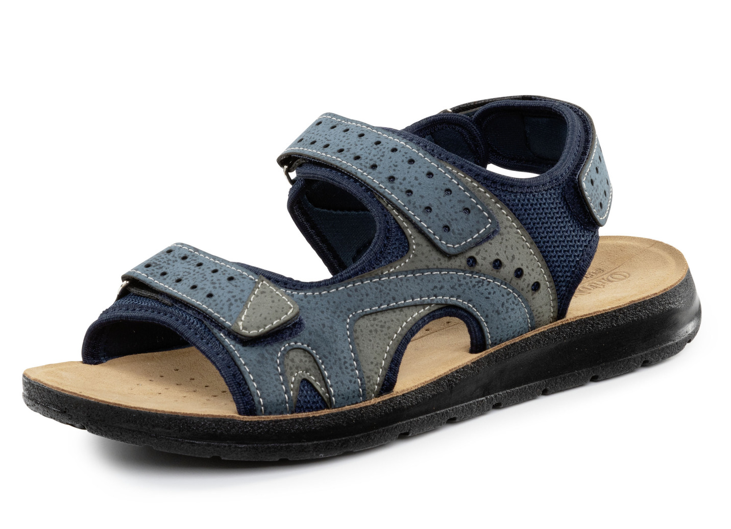 Sandale aus Synthetik und Textil, Blau-Grau, Größe 41 von BADER