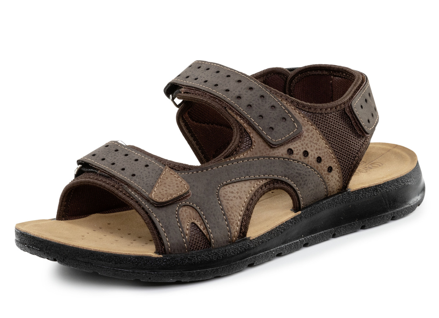 Sandale aus Synthetik und Textil, Braun, Größe 45 von BADER