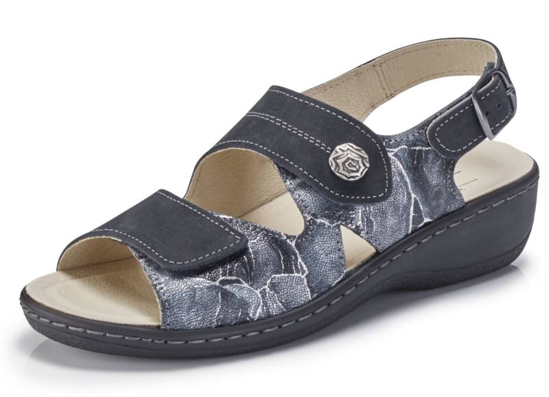 ELENA EDEN, bequeme Damen-Sandalen, Weite H, mit herausnehmbarem Fußbett, Dunkelblau, Größe 40 von ELENA EDEN