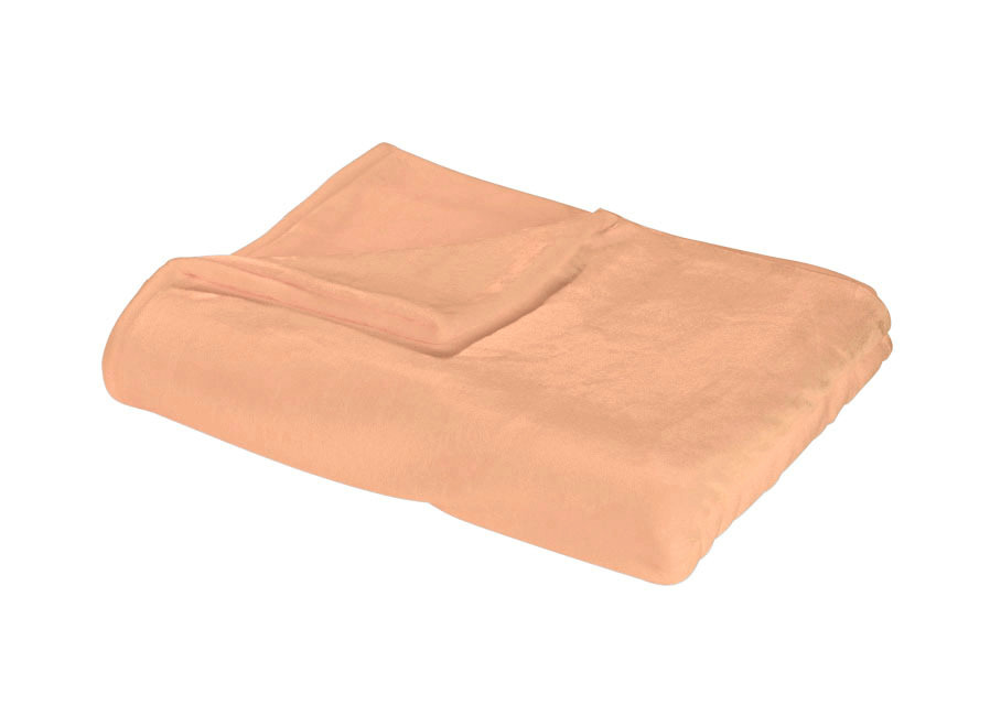 Schlafdecke und Kissen in samtiger Qualität, Größe 185 (Schlafdecke, 120x170 cm), Apricot von BADER