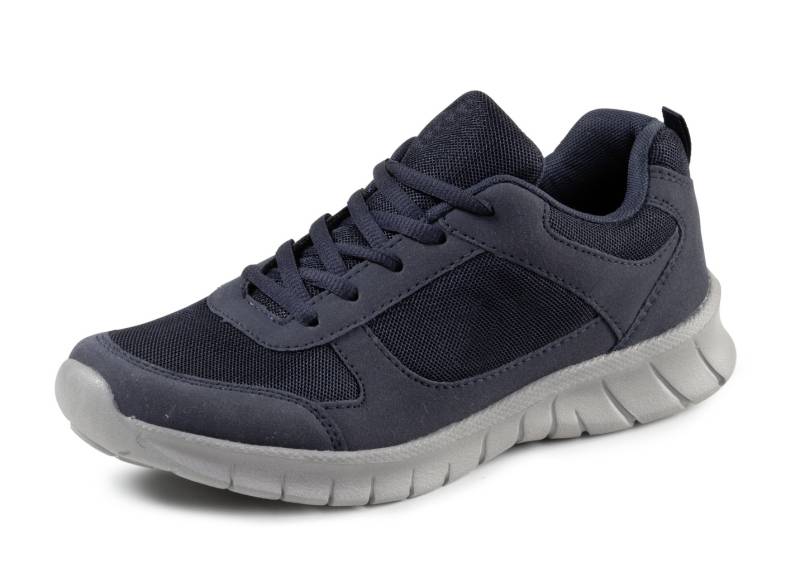 Schnür-Sneaker aus Synthetik und weichem Textilmaterial, Dunkelblau, Größe 41 von BADER