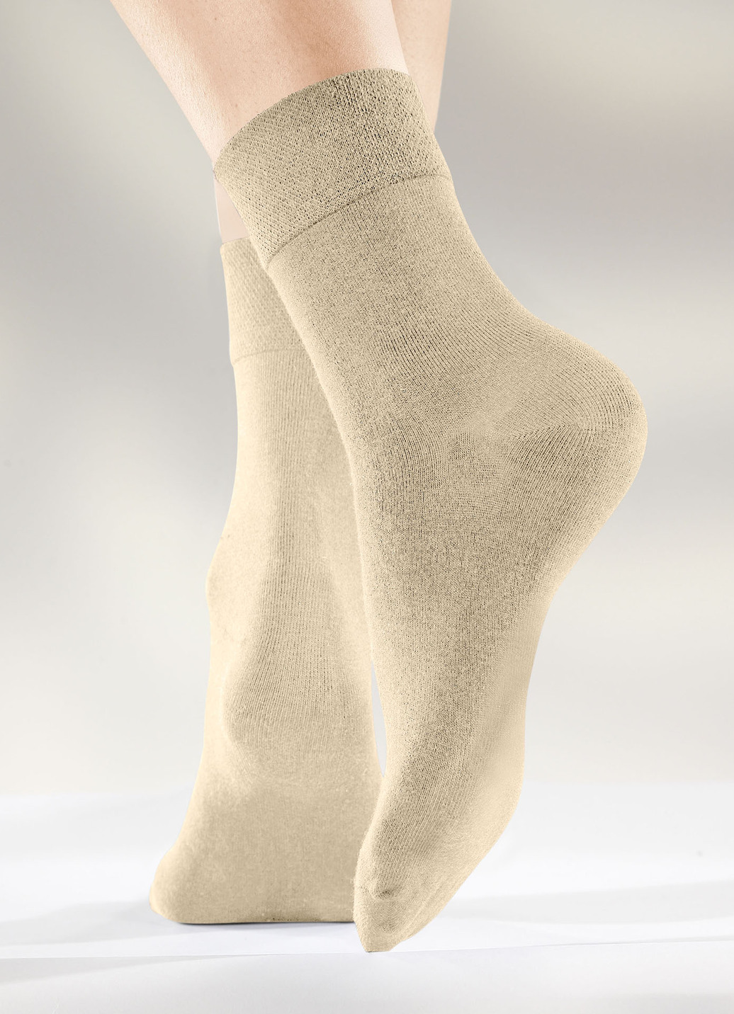 Sechserpack Socken in verschiedenen Farbstellungen, 2X Beige, 2X Sand, 2X Khaki, Größe 1 (Schuhgr. 35-38) von BADER