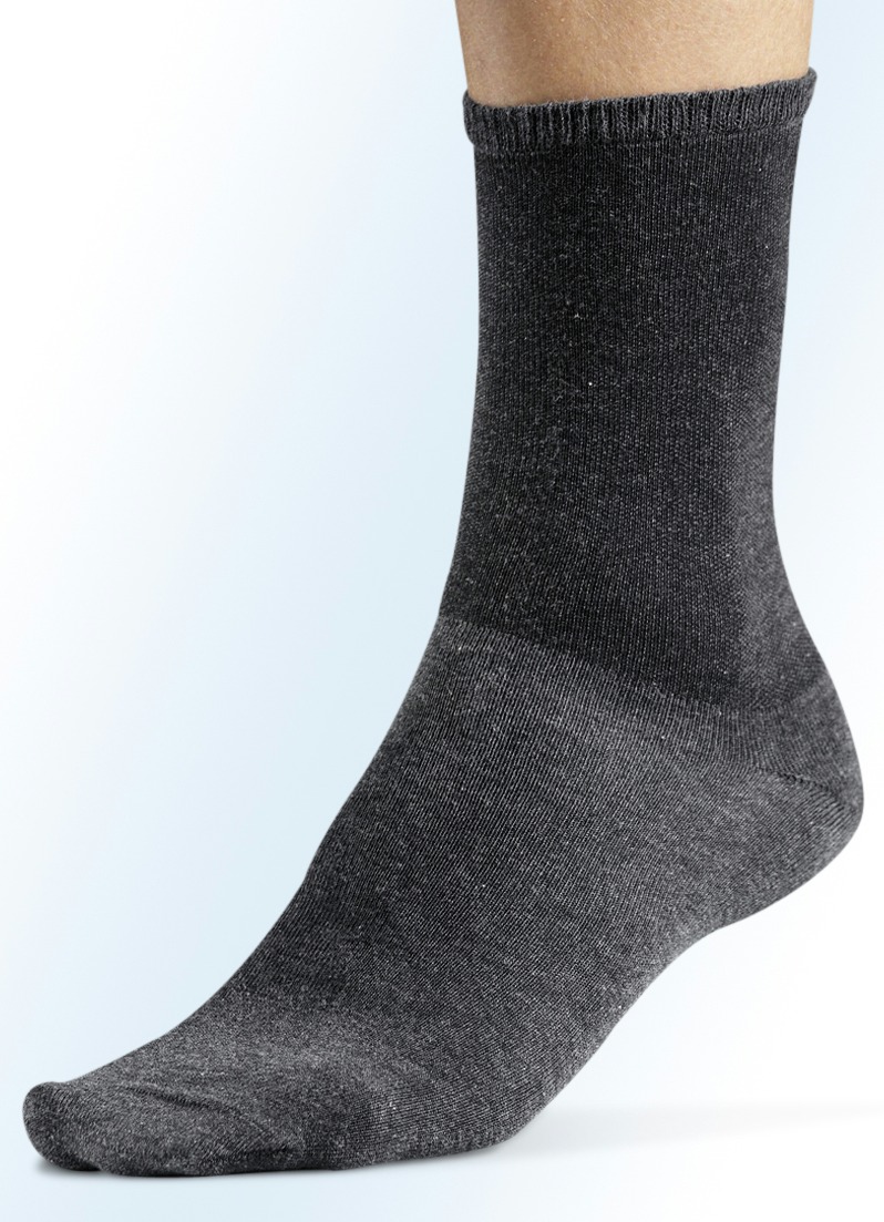Sechserpack Socken, uni, 2X Anthrazit Meliert, 2X Schwarz, 2X Marine, Größe 002 (Schuhgröße 43-46) von BADER