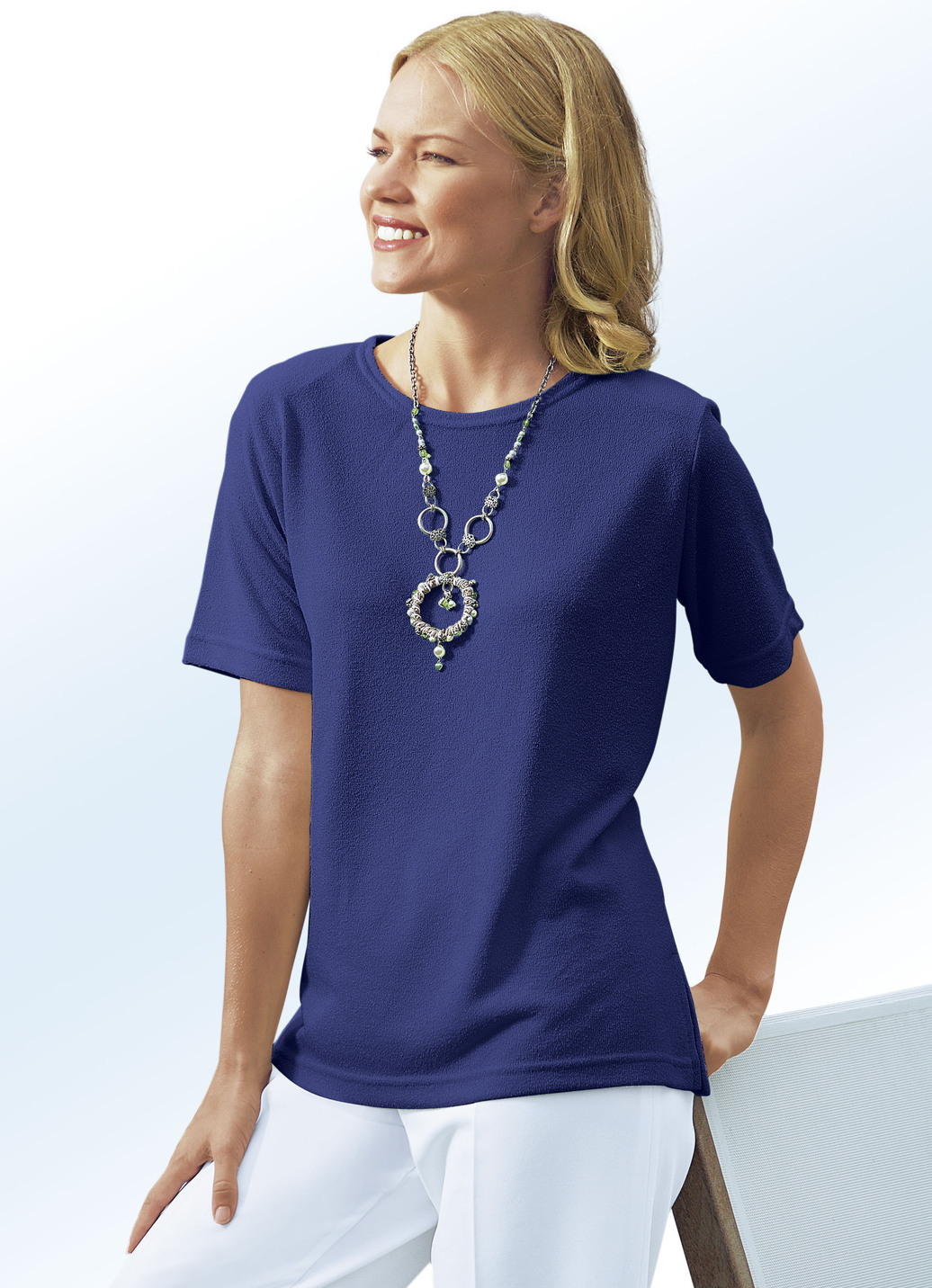Shirt in 13 Farben mit kurzen Ärmeln, Blau, Größe 42 von BADER