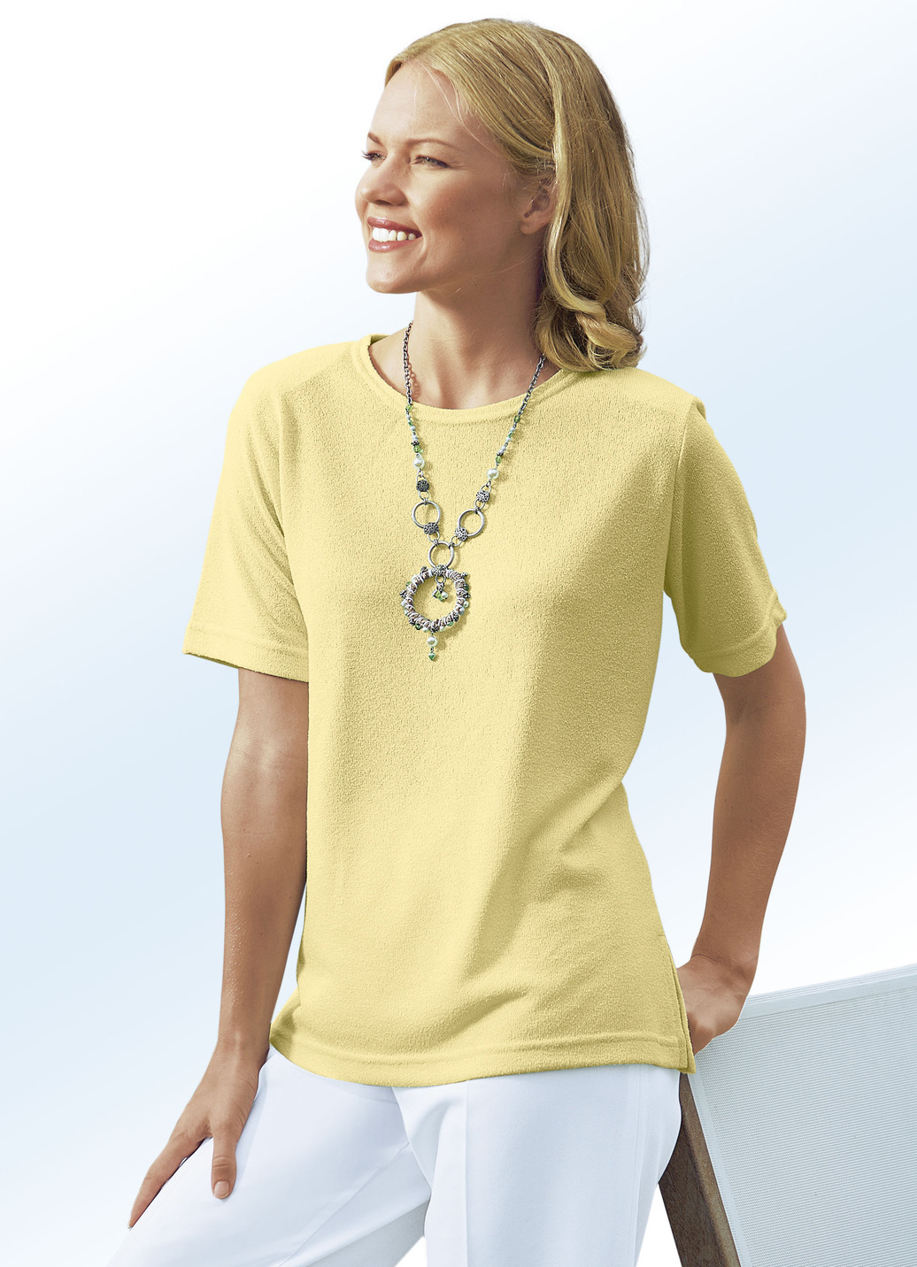Shirt in 13 Farben mit kurzen Ärmeln, Gelb, Größe 48 von BADER